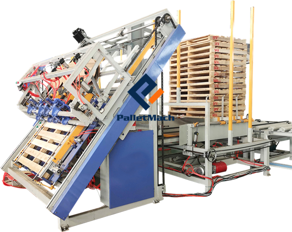 Automatic pallet stacking machine